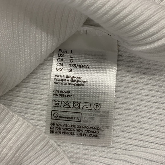 H & M White NWT Rib Knit Top size Large - Picture 13 of 17